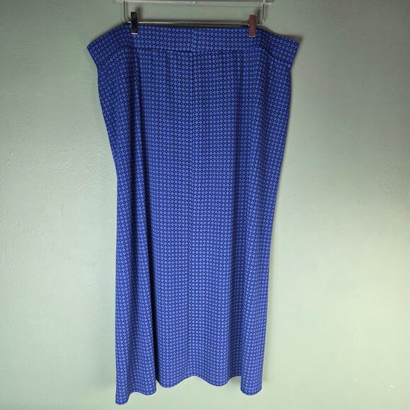 Talbots Plus Womens Blue Print Pull On Maxi Skirt Size 3X - Picture 2 of 5